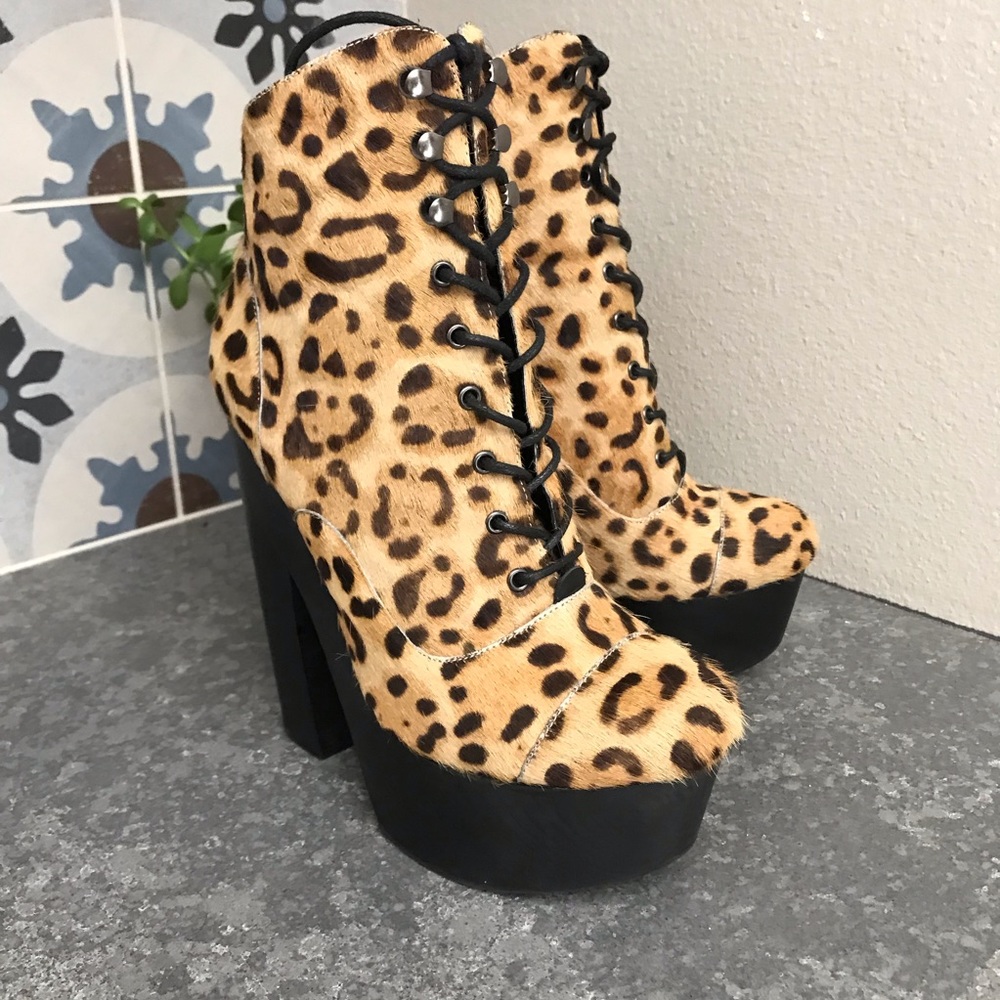 RARE Opening Ceremony Leopard Platform Boots